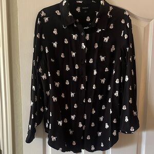Torrid Black Shirt with Dog Print Sz 1 14/16